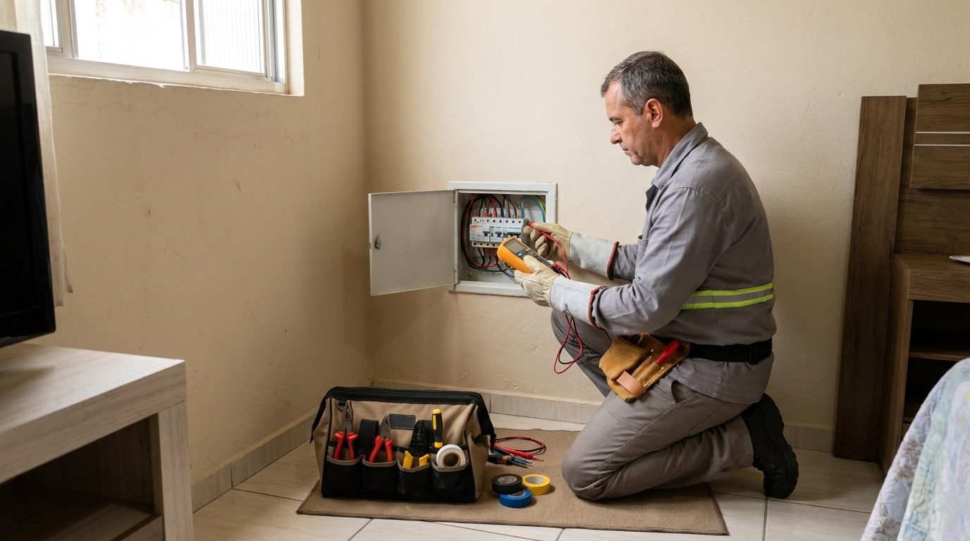 Eletricista trabalhando em Suzano‑SP