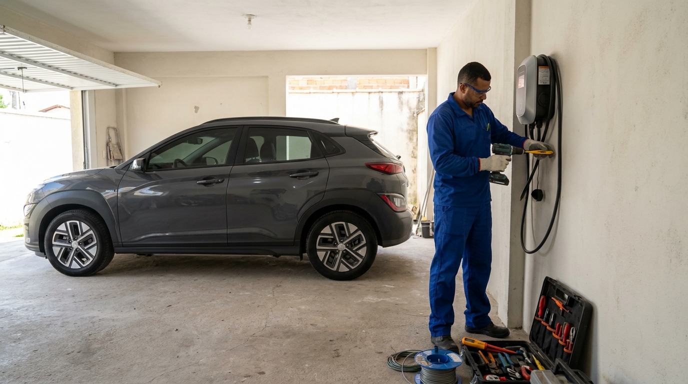Instalacao de carregador de carro eletrico em Suzano‑SP