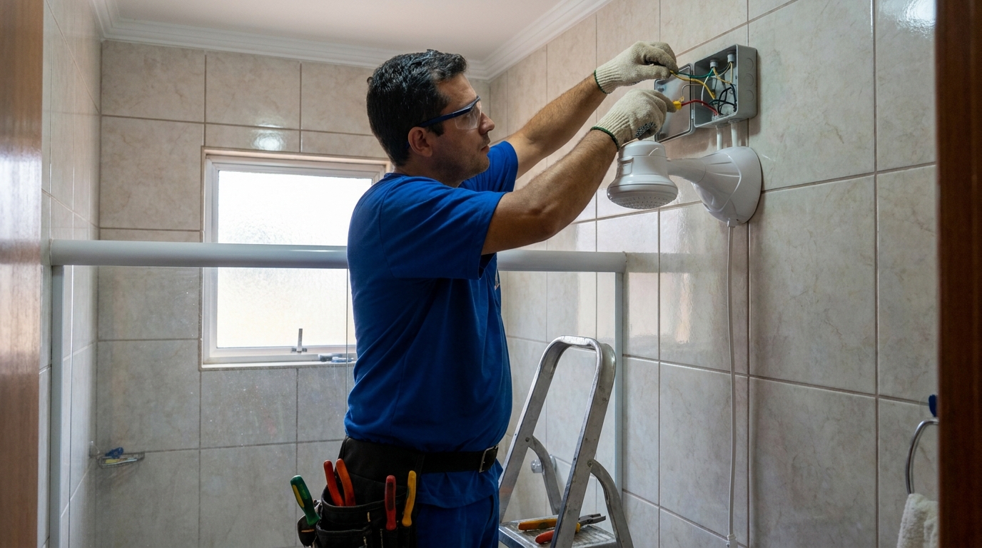 Instalacao de chuveiro eletrico profissional em Suzano‑SP