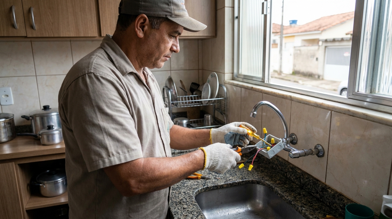 Instalacao de torneira eletrica profissional em Suzano‑SP