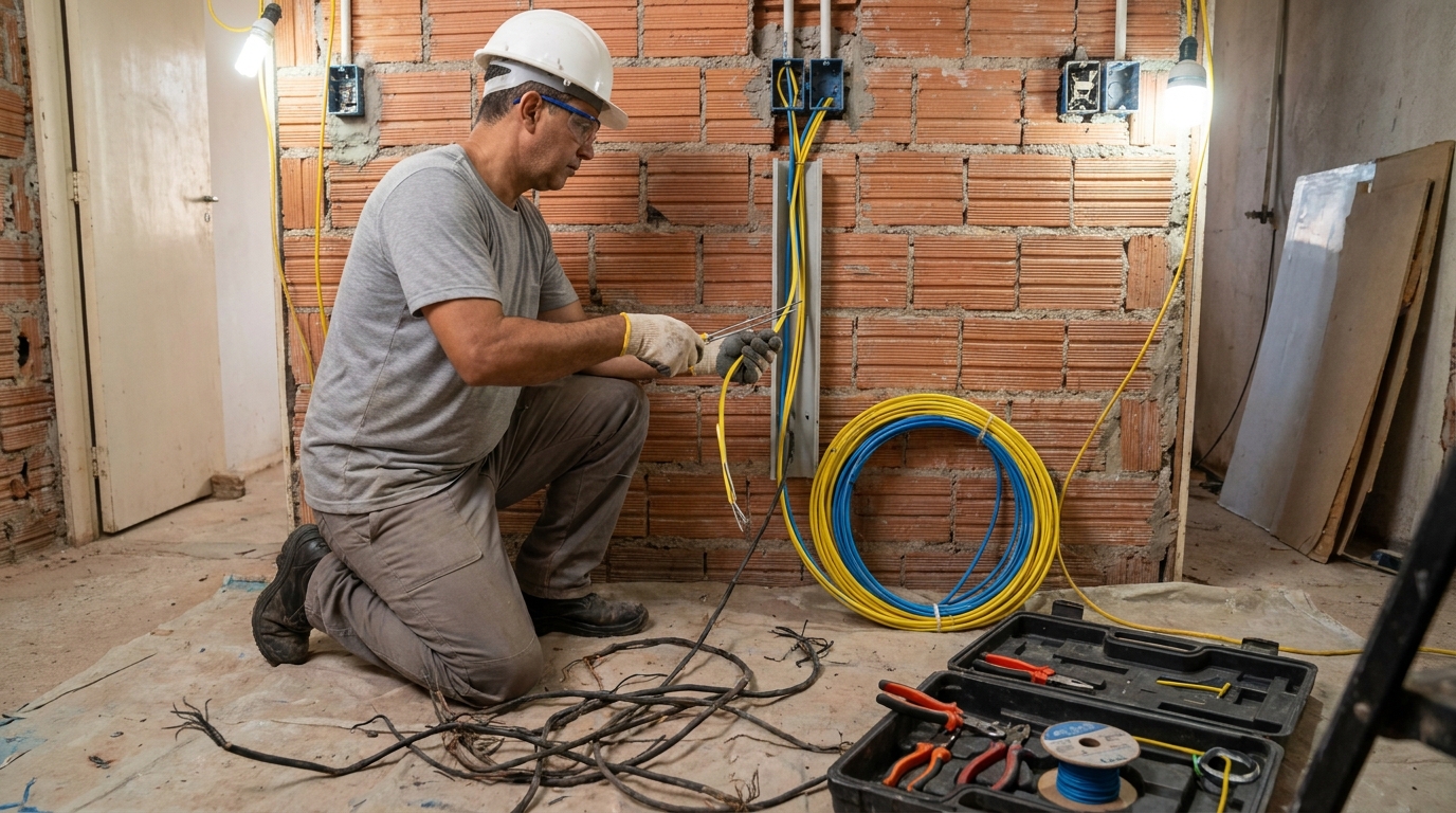 Troca de fiacao eletrica residencial em Suzano‑SP